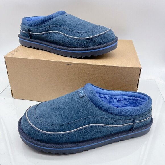 UGG TASMAN CALI WAVE BLUE SUEDE/ SHEEPWOOL SLIPPERS S/N 1136700 Mens US 11 D - Picture 2 of 14
